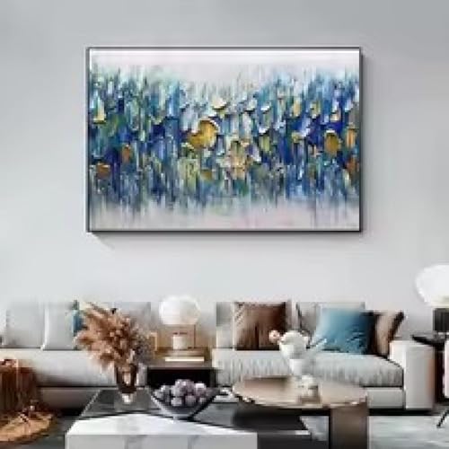 Affiches abstraites en blocs de couleurs bleues XINBAO encadrées 30x45cm