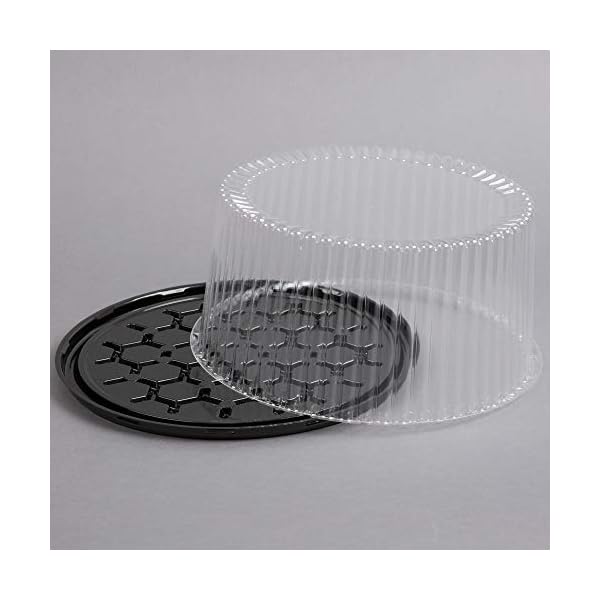 1011″ Plastic Disposable Cake Containers Carriers with Dome Lids and Cake Boards 3 Round Cake