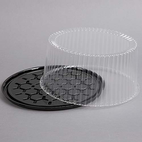 1011″ Plastic Disposable Cake Containers Carriers with Dome Lids and Cake Boards 3 Round Cake