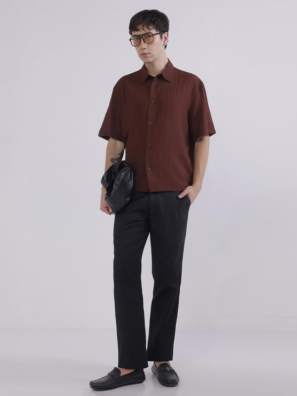 Image of TAHVO Men's Slim Fit Linen Tailored Trousers