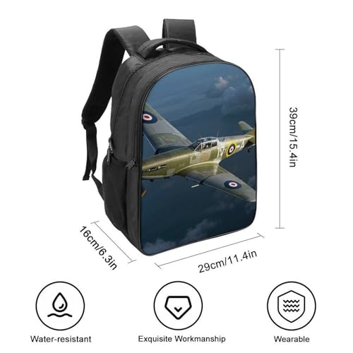 Backpack for Women Men Travel Laptop Backpack Lightweight Bookbag World War Aircraft Airplane Daypack for Work Hiking2