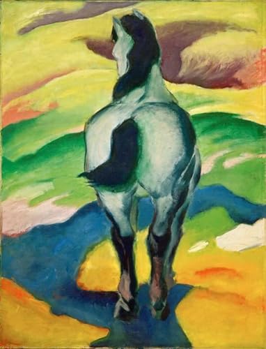 Cuadro en lienzo Blue Horse II di Marc pintura famosa de 60x90cm