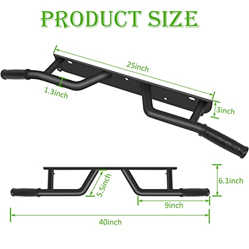 Kukuvi Wall Mounted Doorway Pull Up Bar, Multifunctional Heavy Duty Chin Up Over Door Frame Fitness Bar, Upper Body Workout Home Iron Gym System, Trainer Indoor, Training Exercise Max Loading 450Lbs #TOP6