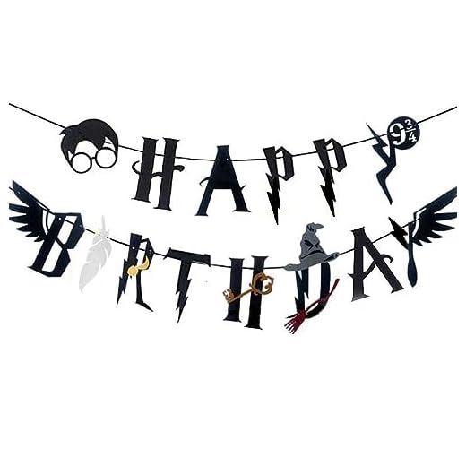 JeVenis Trollkarl födelsedagsfest tillbehör set trollkarl inspirerad grattis på födelsedagen banderoll trollkarl tema fest dekorationer