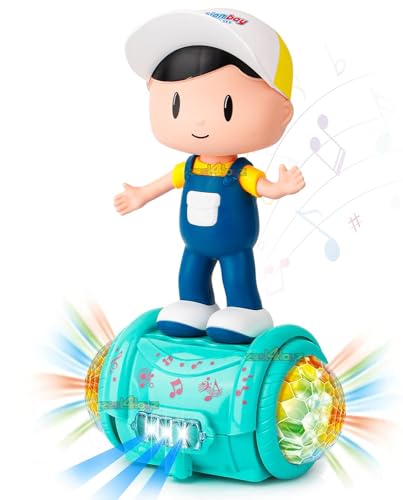 Image of Zest 4 Toyz Musical Toy Battery Operated 360 Degree Rotating Musical Dancing Boy 5D Light & Sound Toy with Bump & Go Action for Kids, Blue