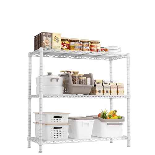 Image of ROOMTEC 3-Tier Heavy Duty Wire Shelving Unit, 40 inch W x 16 inch D x 36 inch H Garage Shelving, 1200 lbs Total Capacity Adjustable Storage Rack, Metal Shelf for Kitchen, Pantry, Laundry Room, Basement