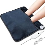 DAILYLIFE Foot Warmer, 20'x24' Electric Heating Pad for Feet with 6 Heat Settings, Electric Heated Foot Warmers with 2 Hours Auto-Off for Bed, Under Desk, Office, Home, Deep Blue