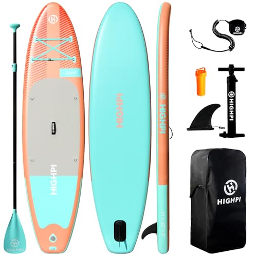 Highpi Inflatable Stand Up Paddle Board for Youth and Adults – Wide Sup with Premium Accessories, Blow Up Paddleboard for Surfing, Fishing, Yoga & M