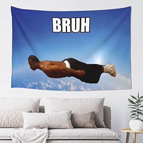 HYYCCUE Bruh Flying Midget Tapestry For Bedroom College Dorm Home Decor Wall Hanging Meme Funny Tapestry 40"X60"
