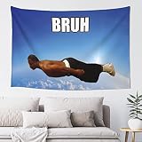 HYYCCUE Bruh Flying Midget Tapestry For Bedroom College Dorm Home Decor Wall Hanging Meme Funny Tape