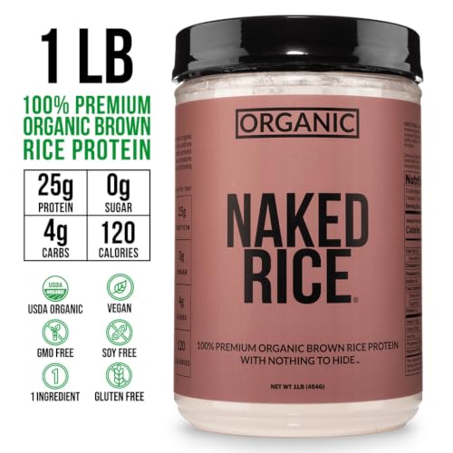 Image of NAKED Rice 1Lb - Organic Brown Rice Protein Powder - Vegan Protein Powder, GMO Free, Gluten Free & Soy Free. Plant-Based Protein, No Artificial Ingredients - 15 Servings