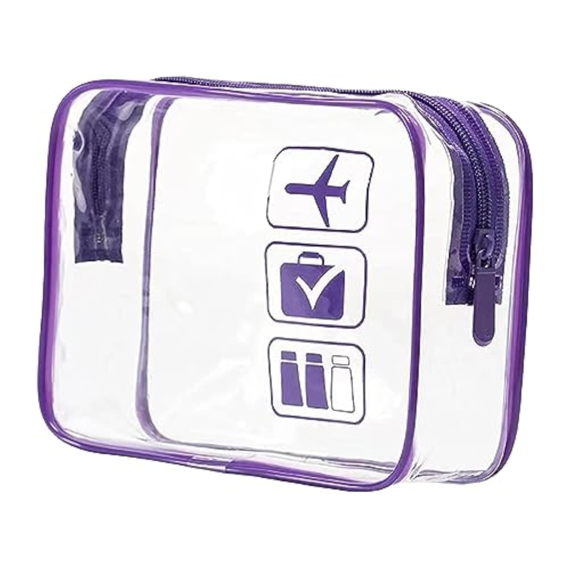 Clear Makeup Bag for Essentials, Set of 2