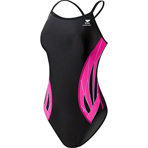 TYR Phoenix Splice Diamondfit Swimsuit, Black/Pink, 24