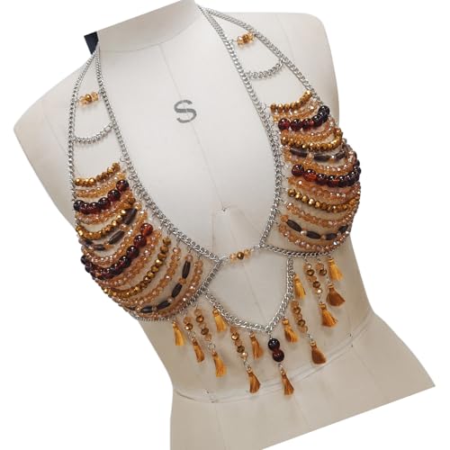 Sujetador de cadena corporal multicapa, arnés y accesorios de joyería para mujeres