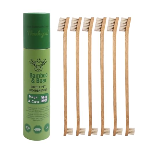 Pet Toothbrush – Bamboo & Boar Bristle | Natural, Biodegradable,