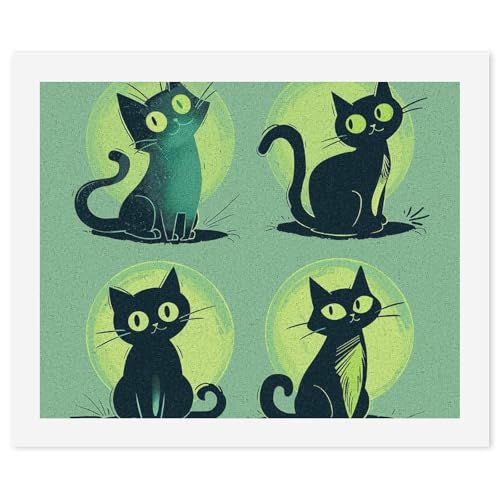 Peinture par numéros chat de dessin animé pour décorer votre salon en rentrant du travail