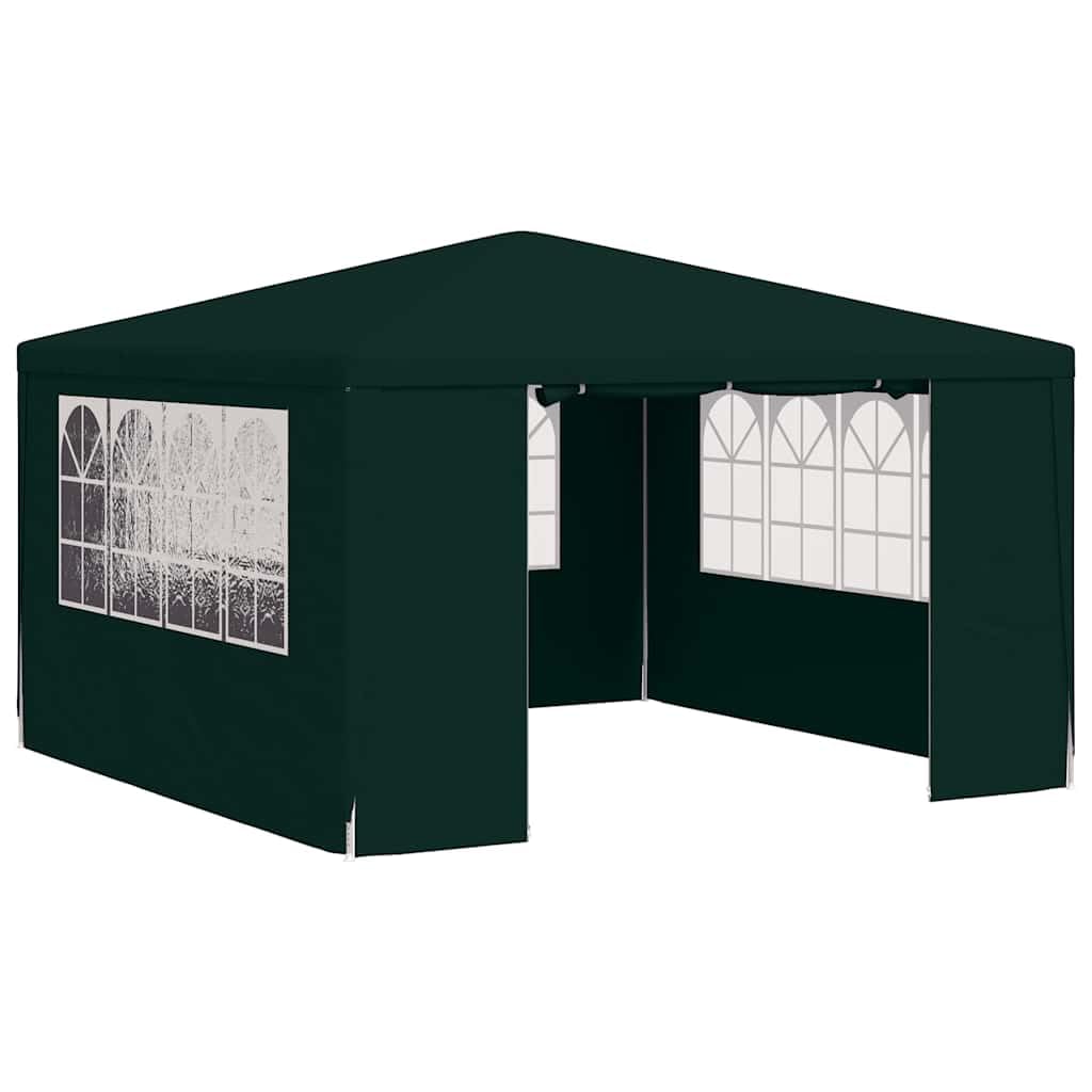 vidaXL Profi Partyzelt mit Seitenwänden UV-beständig Wasserbeständig Pavillon Festzelt Gartenpavillon Gartenzelt Garten Bierzelt 4x4m Grün 90g/m²
