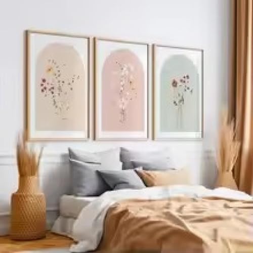 Toile fleurs sauvages affiche aquarelle bouquet bohème décoration murale 30x50
