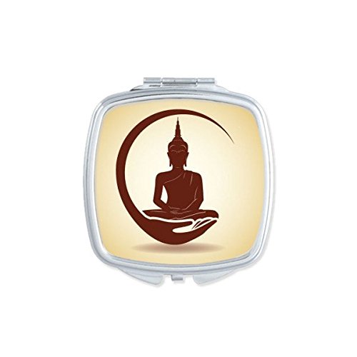 Miroir de poche compact carré illustration Lune Thaïlande