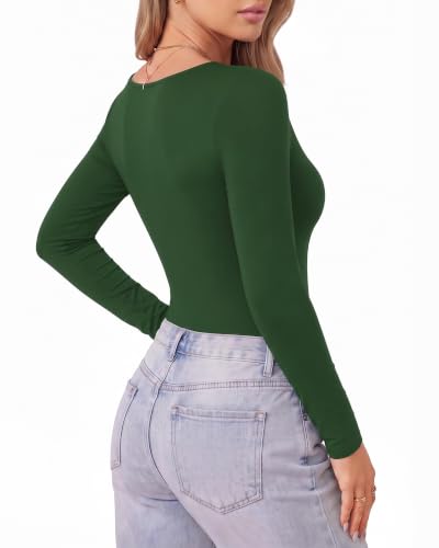 Image of MANGOPOP Women's Round Neck Short Sleeve T Shirts Basic Bodysuits