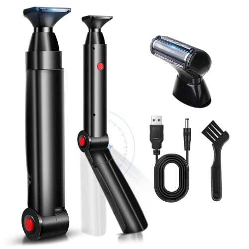 FERRISA Back Shaver for Men Electric Back Hair Remover with Extendable Handle Cordless Body Groomer & Hair Trimmer Wet & Dry Shaver with Dual Flex Heads for Smooth Grooming