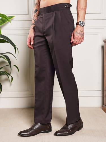 Image of Gurkha Pants for Men | Trouser for Men | Formal Pant | Double Button | Loose Fit Trouser High Waist Pleated Casual Trousers | Vintage Straight Leg Pants for Office Smart Casual Travel Party