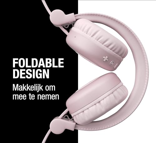 Fresh 'n Rebel Code Core, Bluetooth koptelefoon, on-ear, draadloos, 30 uur speeltijd, met microfoon en spraakassistent, volumeregeling en afspelen/pauze-toetsen, opvouwbaar (Smokey Pink) - Afbeelding 5