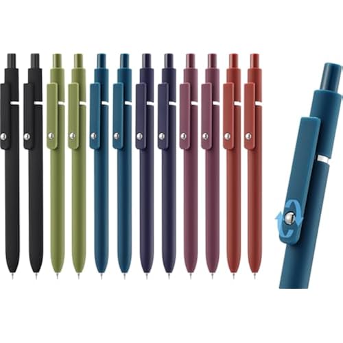 LINFANC Cute Gel Pens, 6Pcs 0.5mm Quick Dry Black Ink Pens Ballpoint