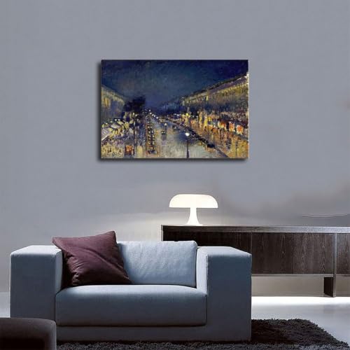 Toile Pissarro Boulevard Montmartre Paris cadre suspendu pour habiller un mur