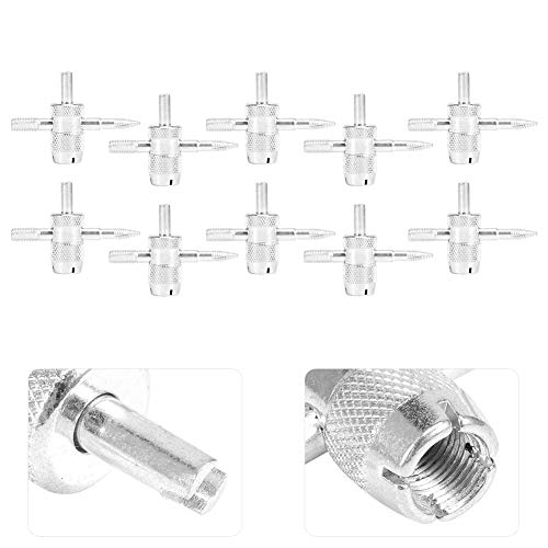 Image of Akozon 10pcs Tyre Valve Remover 4‑Way Core Key Valve Stem Installer Tyre Repair Tool