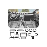 JeCar 17pcs Carbon Fiber Interior Trim Kit for 2015-2023 Ford Mustang Interior Accessories