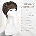 FESHFEN Pixie Cut Wigs Synthetic Short Brown Pixie Haircut Wig with Bangs Glueless Layered Wig Wavy Wigs for Women