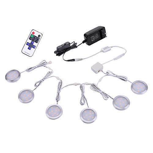 AIBOO Linkable Under Cabinet LED Lighting Kit 12V Slim Dimmable LED Puck Lights