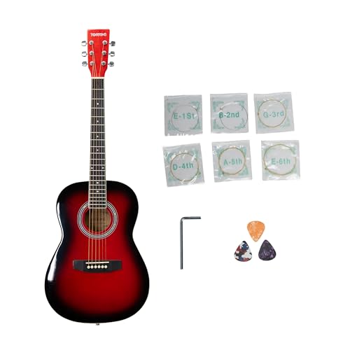 Image of Progressa Series Guitar: 36H Semi Acoustic Guitar - 36 Inches (Red) | 6-String Natural Finish Wooden Guitar | Right Hand Semi Acoustic Guitar Kit for Beginners, Professional & Adults
