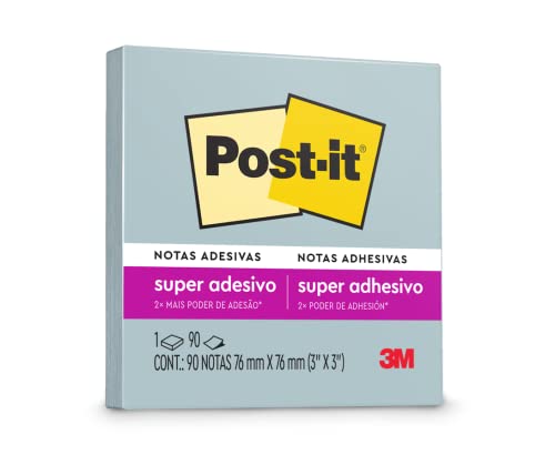 Bloco de Notas Super Adesivas Post-it Azul 76 mm x 76 mm - 90 folhas