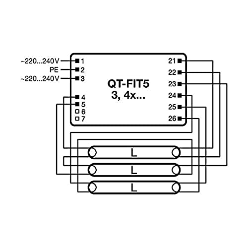 OSRAM Lamps elektronisches Vorschaltgerät (EVG), QUICKTRONIC FIT 5, EVG LL/KLL non-DIM, QT-FIT5 3X14,4X14/220-240 4008321971210 Weiß