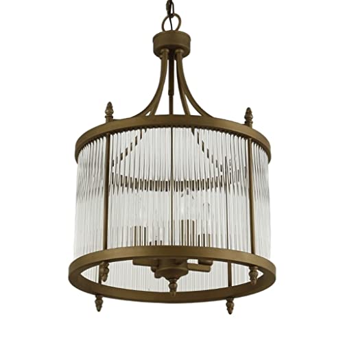 Chandelier cristal américain bronze et fer blanc luminaire de plafond rétro