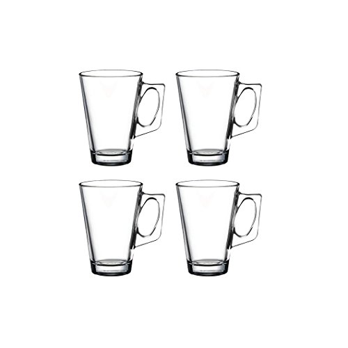 Pasabahce 55201 - Set di 4 bicchieri da tè con manico Vela per tè, latte macchiato, Irish Coffee, punch, vin brulé, cioccolato caldo