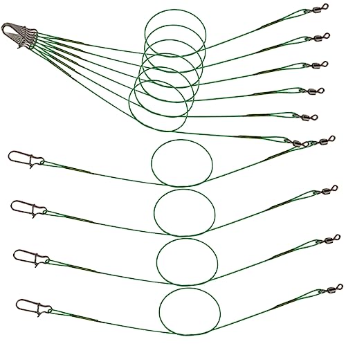 HEMOTON 25Pcs Fishing Leader Wires with Bite Design Durable Stainless Steel Fishing Rotary Connectors for Freshwater Saltwater Fishing for Bass Carp Trout More