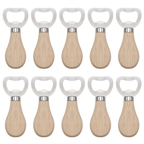 Greyoe Apribottiglie, 10 pezzi Cavatappi, Cavatappi Sommelier, Apribottiglie Portatile Durevole in Acciaio Inossidabile in Legno Naturale Ottimo Regalo per Gli Uomini Rovere Ovale