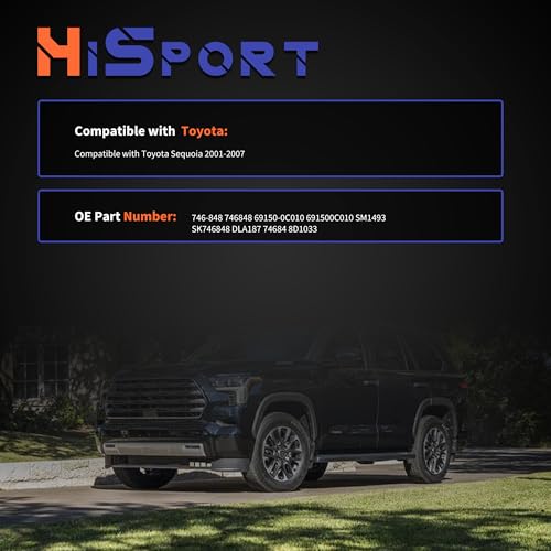Image of HiSport 746-848 Rear Liftgate Actuator - Compatible with Toyota Sequoia 2001 2002 2003 2004 2005 2006 2007 - Replace 69150-0C010