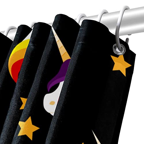Rideau de douche licorne noir pour éviter les éclaboussures de bain - 6