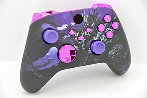 Image of Hand Airbrushed Fade Custom Controller Compatible with Series X /S & One (Series X /S Purple Knight W /Purple Chrome Inserts)