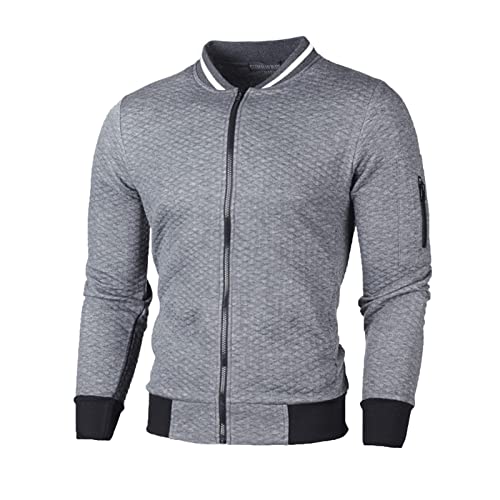 Sudadera ligera con cremallera para hombre, transpirable, suave, parte superior de forro polar para invierno, viajes S-2XL, Gris Oscuro, L Cover