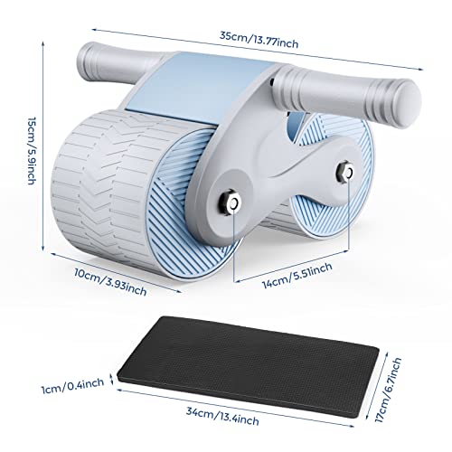 Automatic Rebound Abdominal Wheel, Ab Roller Wheel For Abdominal Exercise Fitness, Springback Wheels Roller Domestic Abdominal Exerciser With Knee Mat, Abs Workout Fitness #TOP4