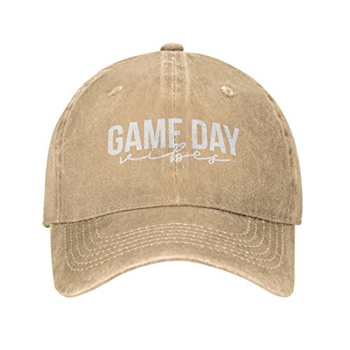 Hat Game Day Vibes Hat for Women Baseball Cap Graphic Caps Natural
