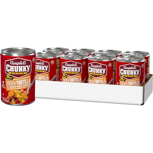 Campbell’s Chunky Soup, Chicken Tortilla With White Meat Chicken, 16.1 oz Can (Pack of 8)