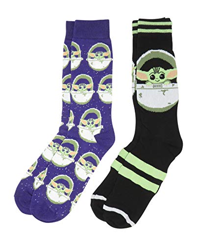 Star Wars The Mandalorian The Child Baby Yoda Pod Women's 2 Pack Crew Socks