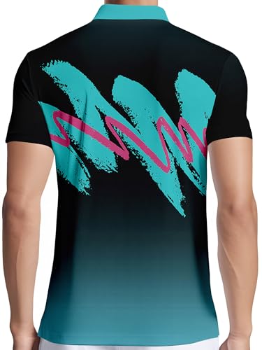 Image of PAGYMO Funny Golf Shirts for Men Crazy Printed Pattern Novelty Moisture Wicking Performance Mens Polo Shirt