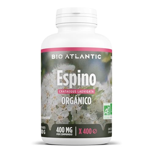 ✿ Espino Blanco Orgánico - 1200 mg por dosis diaria - 400 comprimido - Alta Concentración, Formato Ahorro, Premium y Vegetal